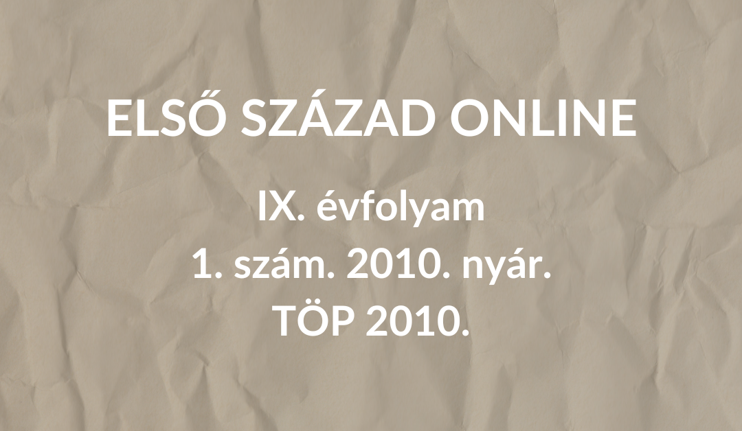 Első Század Online – IX. évfolyam